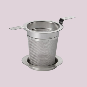 Roestvrijstalen theezeef met fijnmazig filter en lekbakje voor losse thee