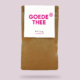 Earl grey zwarte thee van Goede Thee, losse thee in kraft verpakking met wit label